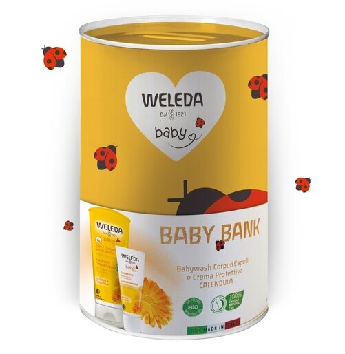 Baby bank kit coccinella 2 pezzi 1 babywash corpo&capelli 200 ml + crema protettiva calendula 75 ml
