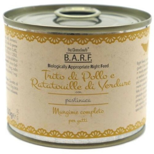Barf Menù Completo per Gatto Trito di Pollo e Verdure 200 g