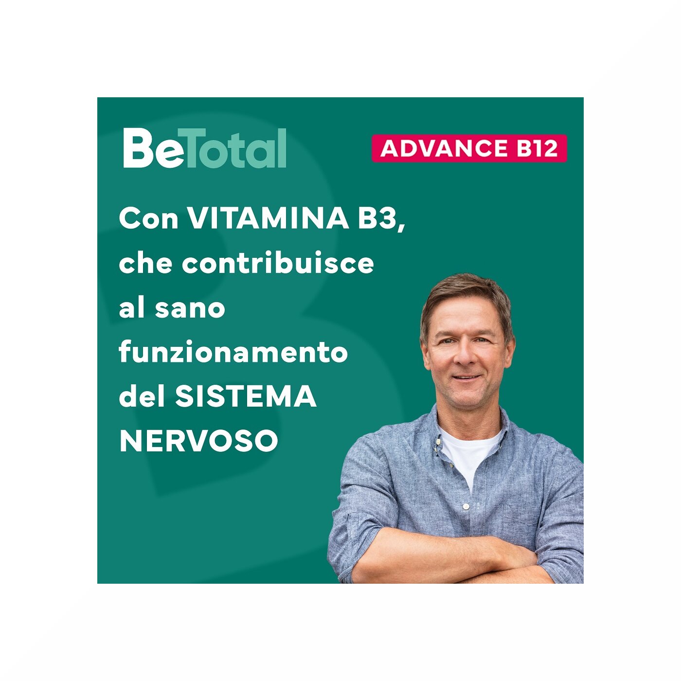 Be-Total Advance B12 50+ Anni Integratore di Vitamina B12 15 Flaconcini