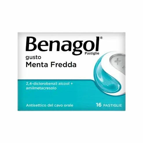 Benagol antisettico per bocca e gola 24 pastiglie menta fredda senza zucchero