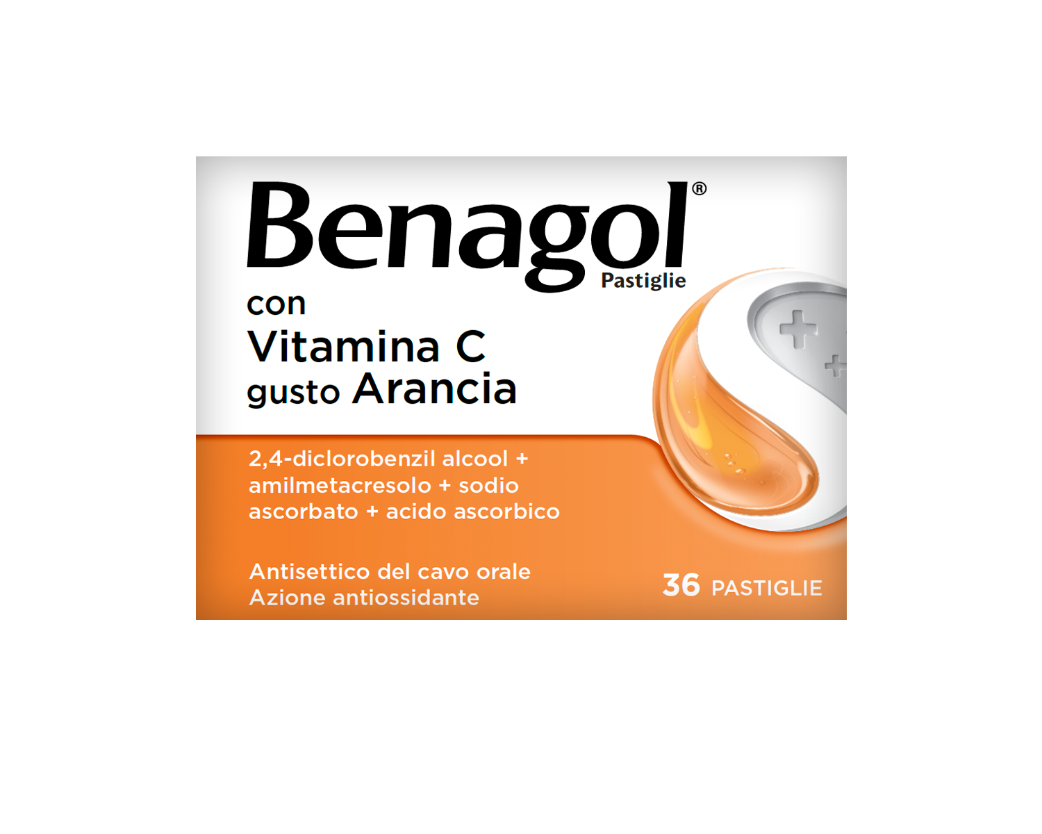 Benagol Pastiglie Vitamina C Gusto Arancia 36 Pastiglie