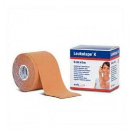 Benda adesiva leukotape k per taping fisioterapico larghezza2,5 cm lunghezza 5 m color carne in rotolo