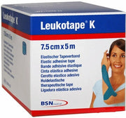 Benda adesiva leukotape k per taping fisioterapico larghezza7,5 cm lunghezza 5 m color rosso in rotolo