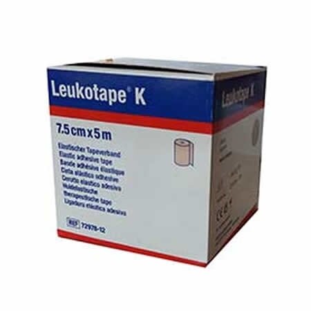 Benda adesiva leukotape k per taping fisioterapico larghezza7,5 cm lunghezza 5 m color carne in rotolo