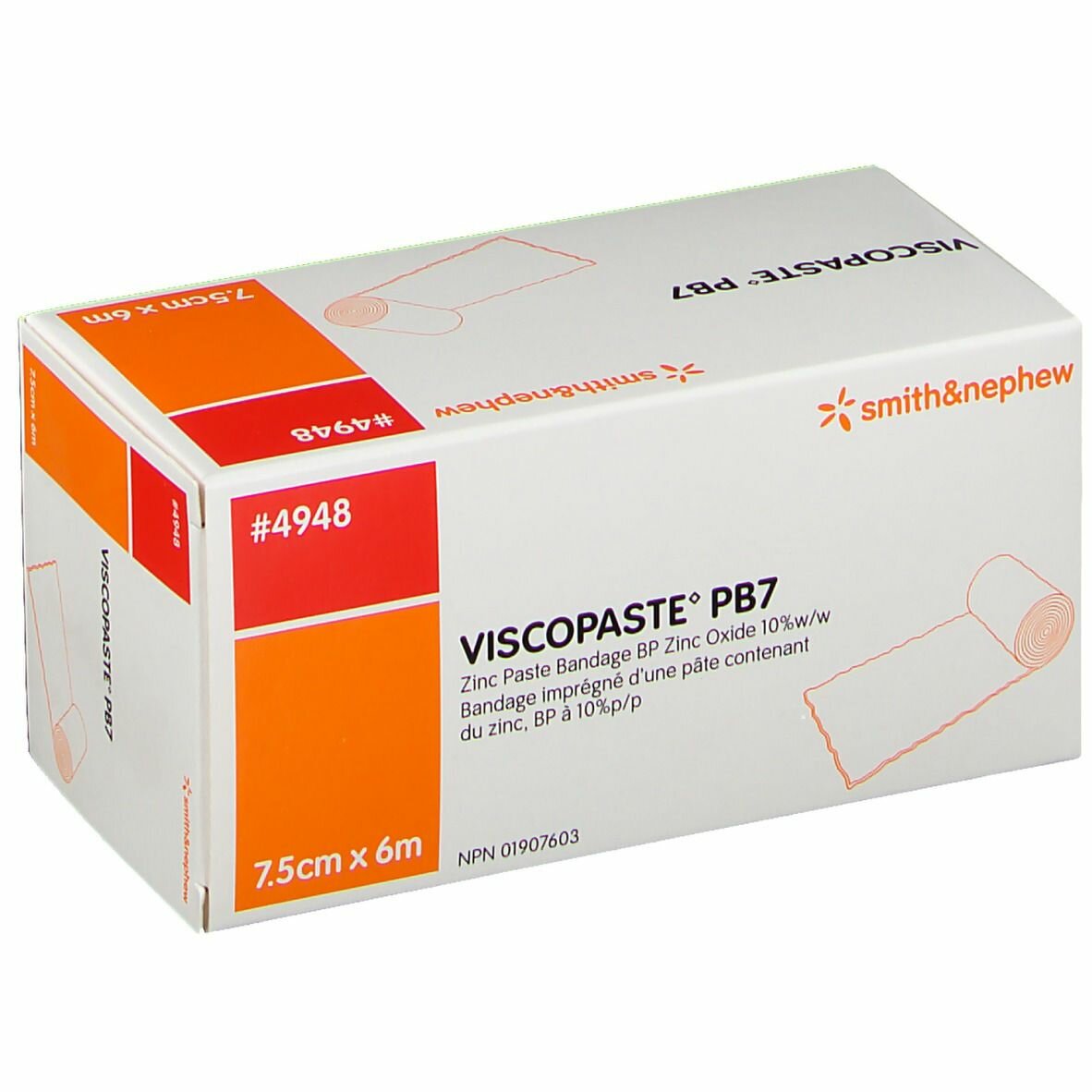 Viscopaste PB7 Benda ossido di Zinco Ulcere Varicose 6mX7,5cm