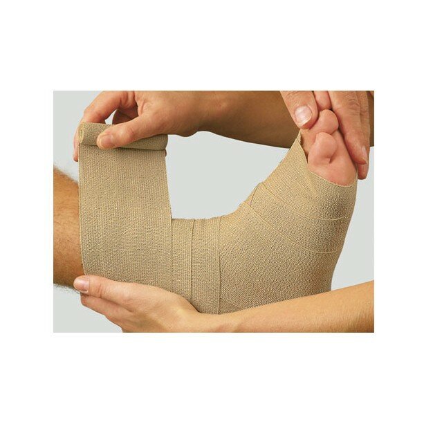Dauerbinde benda elastica fiale alta estensibilità compressione leggera 6x700 cm con graffette