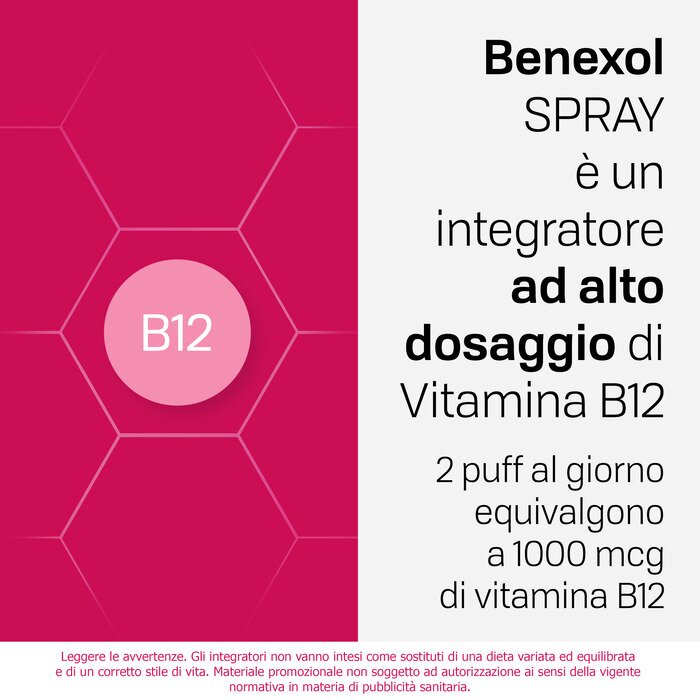 Benexol Spray Integratore Vitamina B12 Alto Dosaggio Flacone 15ml