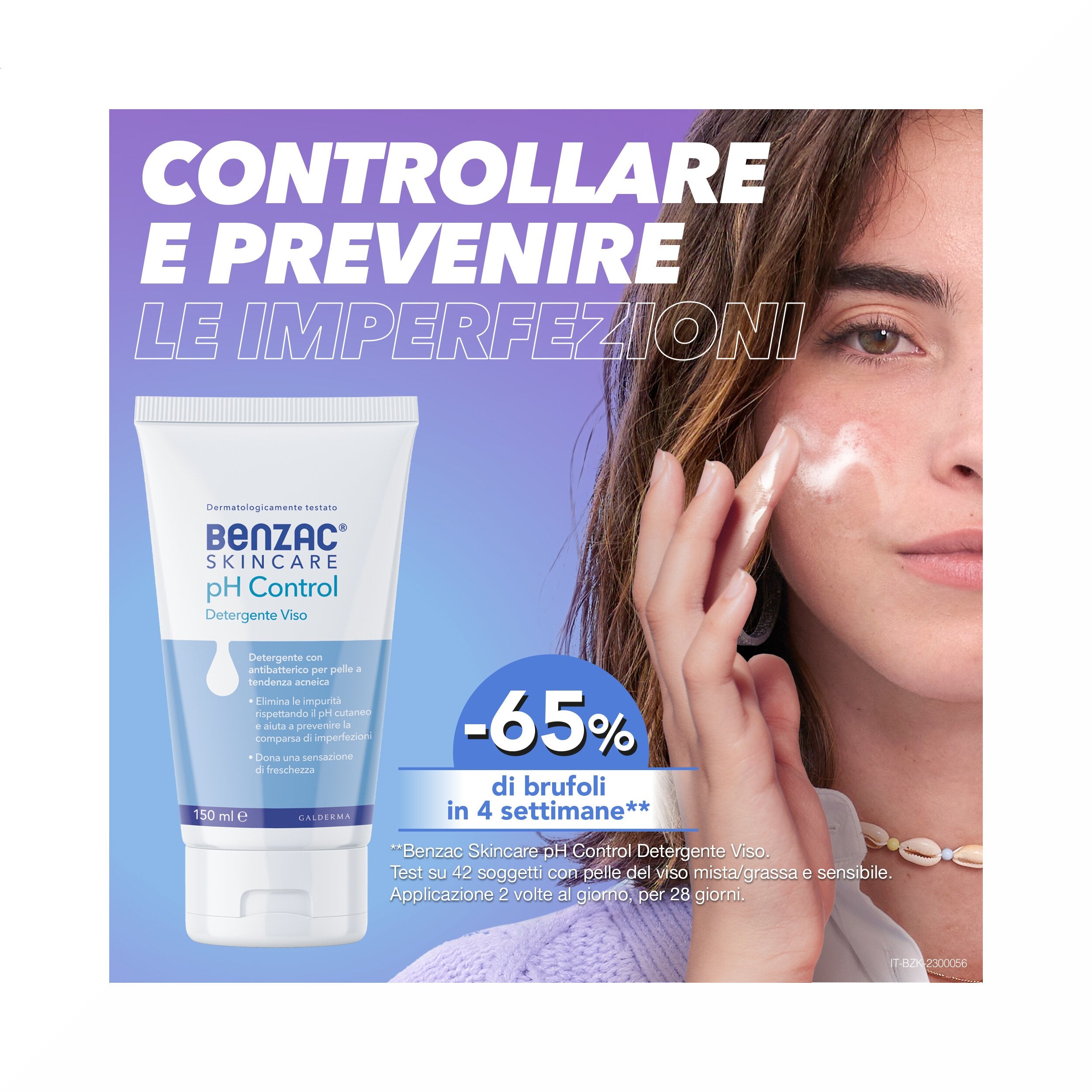 Benzac Skincare pH Control Detergente Viso Pelle Acneica 150 ml