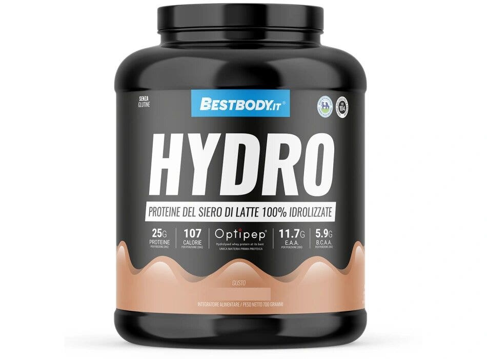 Bestbody hydro pro proteine del latte idrolizzate optipep dh4 gusto wafer nocciola 700g