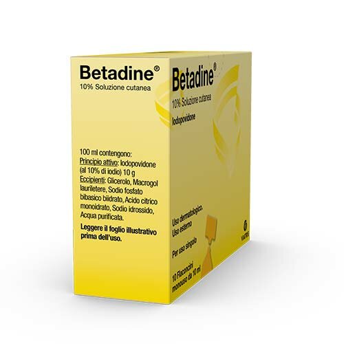 Betadine soluz cutanea 10 flaconcini monouso 10 ml 10%
