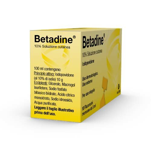 Betadine soluz cutanea 10 flaconcini monouso 5 ml 10%