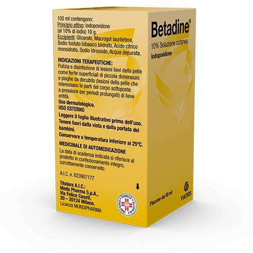 Betadine Soluzione Cutanea 10% Iodopovidone Flacone 50 ml