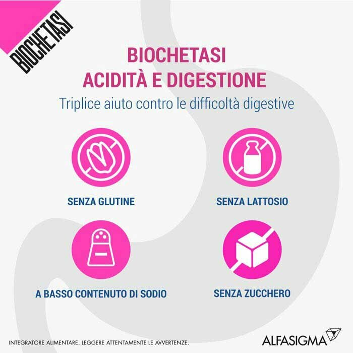 Biochetasi Digestione e Acidità 20 Compresse Masticabili limone