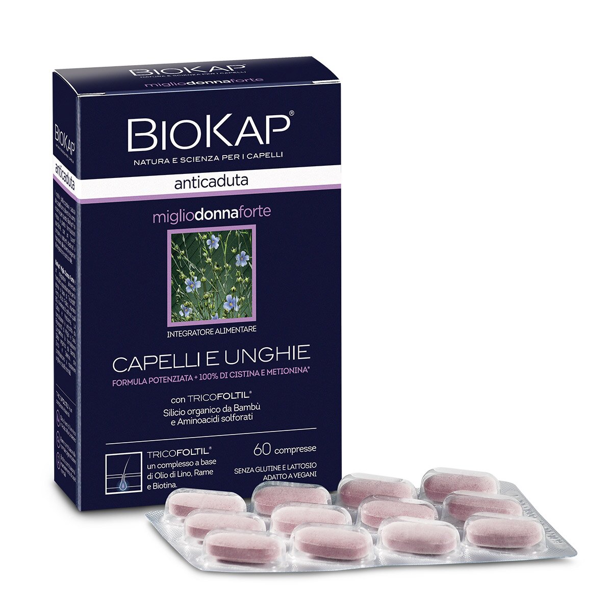 Biokap anticaduta miglio donna forte 60 compresse