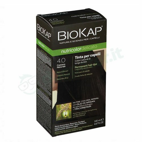 Biokap nutricolor delicato 4,00 castano naturale tinta tubo+ flacone