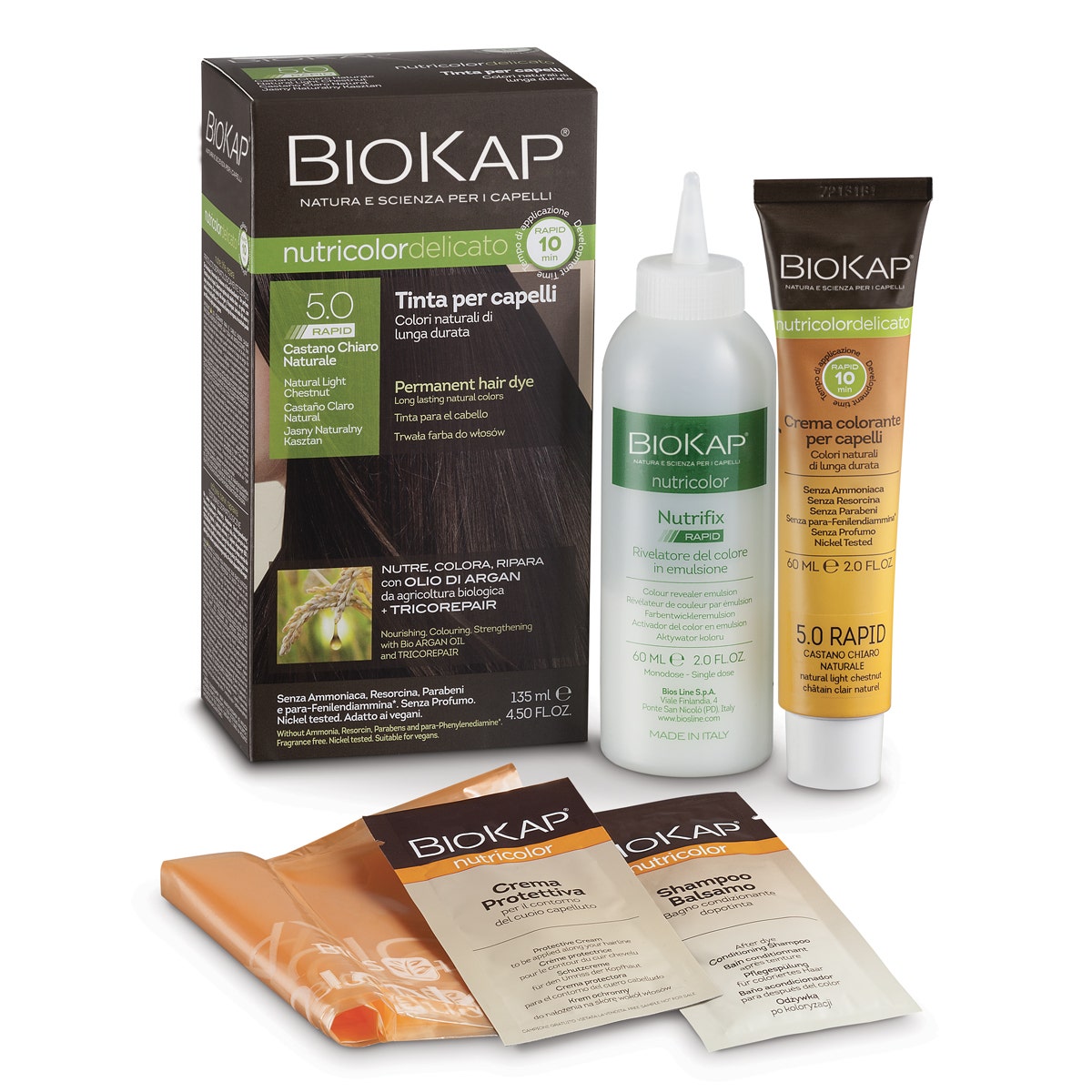 Biokap nutricolor delicato rapid 7,33 biondo grano 135 ml