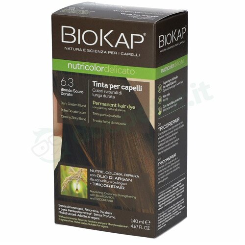 Biokap nutricolor delicicato 6,30 biondo scuro dorato tintatubo + flacone
