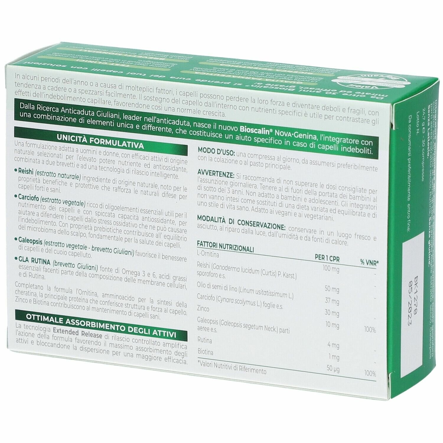 Bioscalin nova genina 30 compresse cp