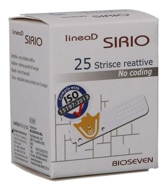Bioseven linead sirio strisce reattive 25 pezzi
