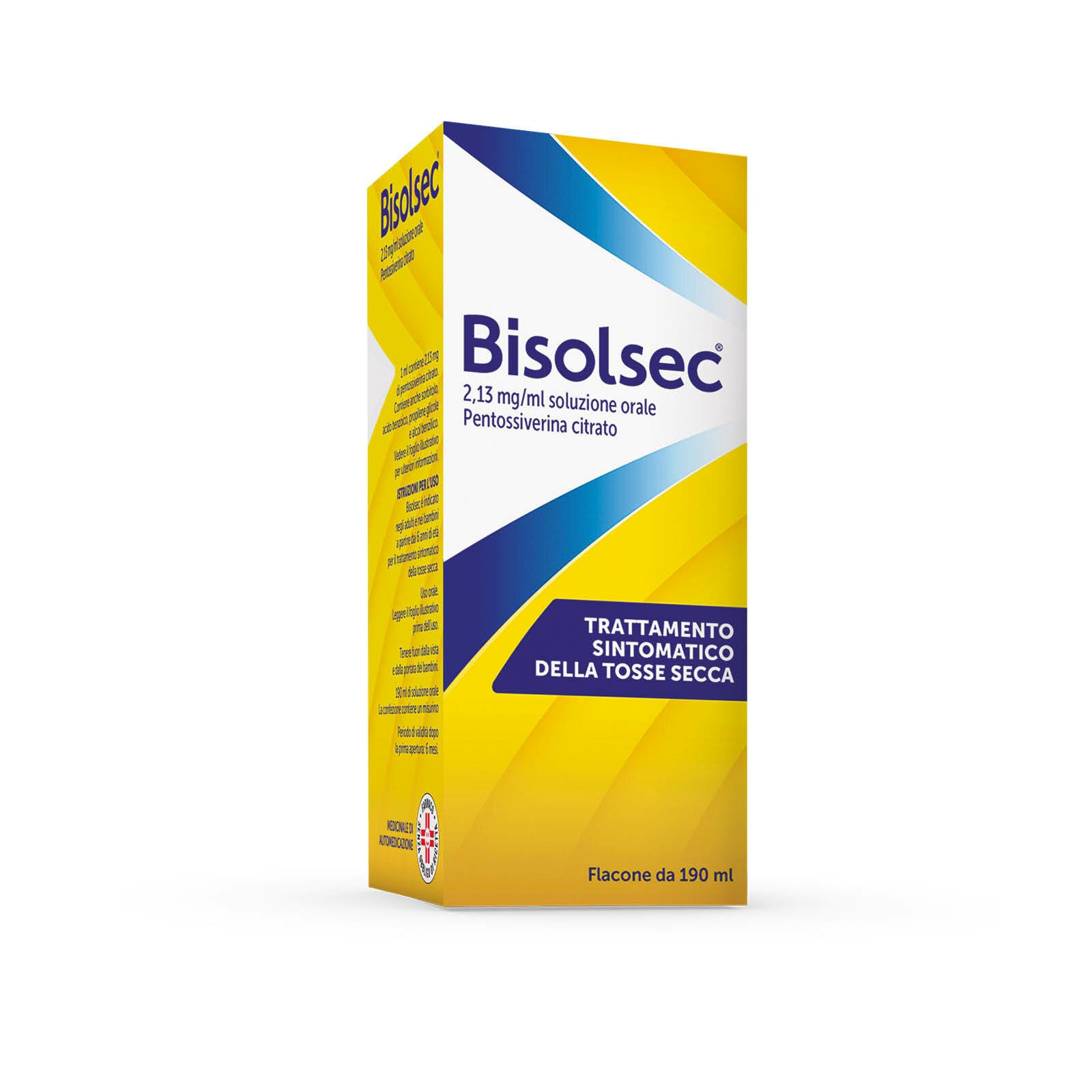 Bisolsec soluzione orale trattamento sintomatico della tosse secca 190ml