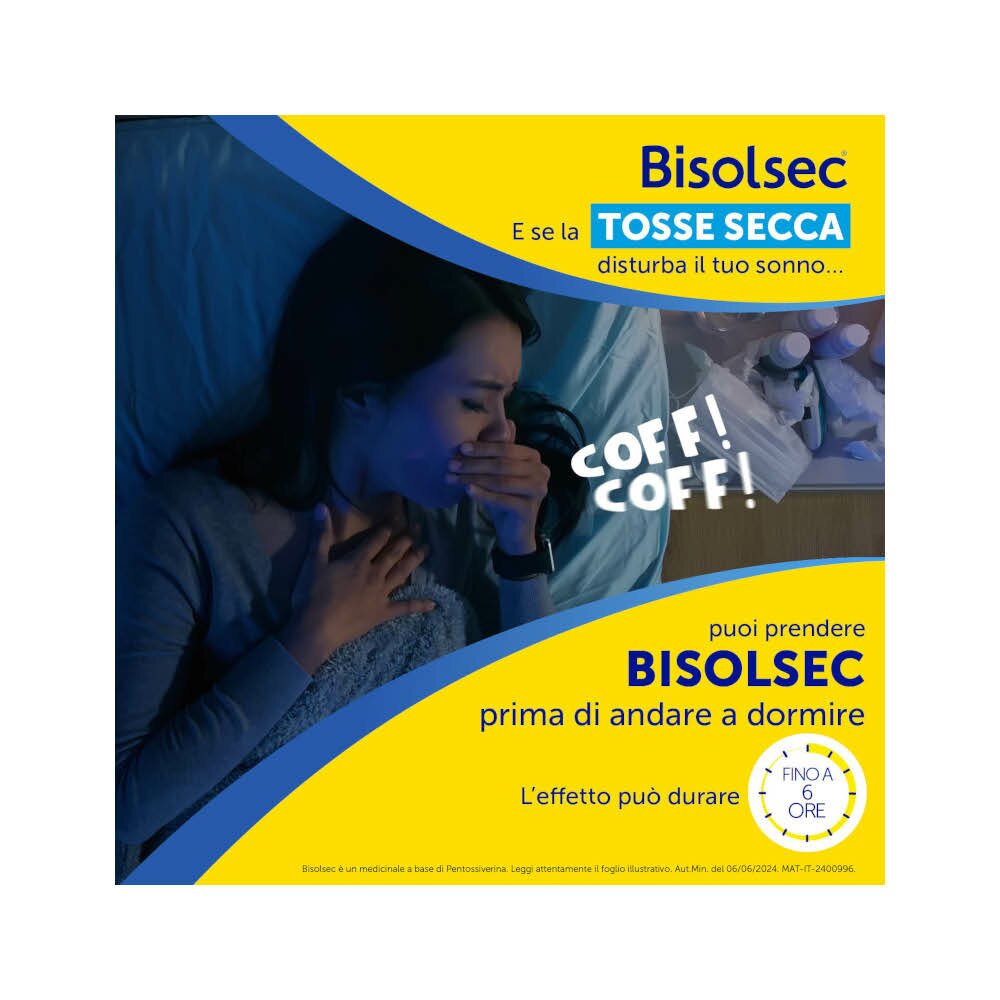 Bisolsec soluzione orale trattamento sintomatico della tosse secca 190ml