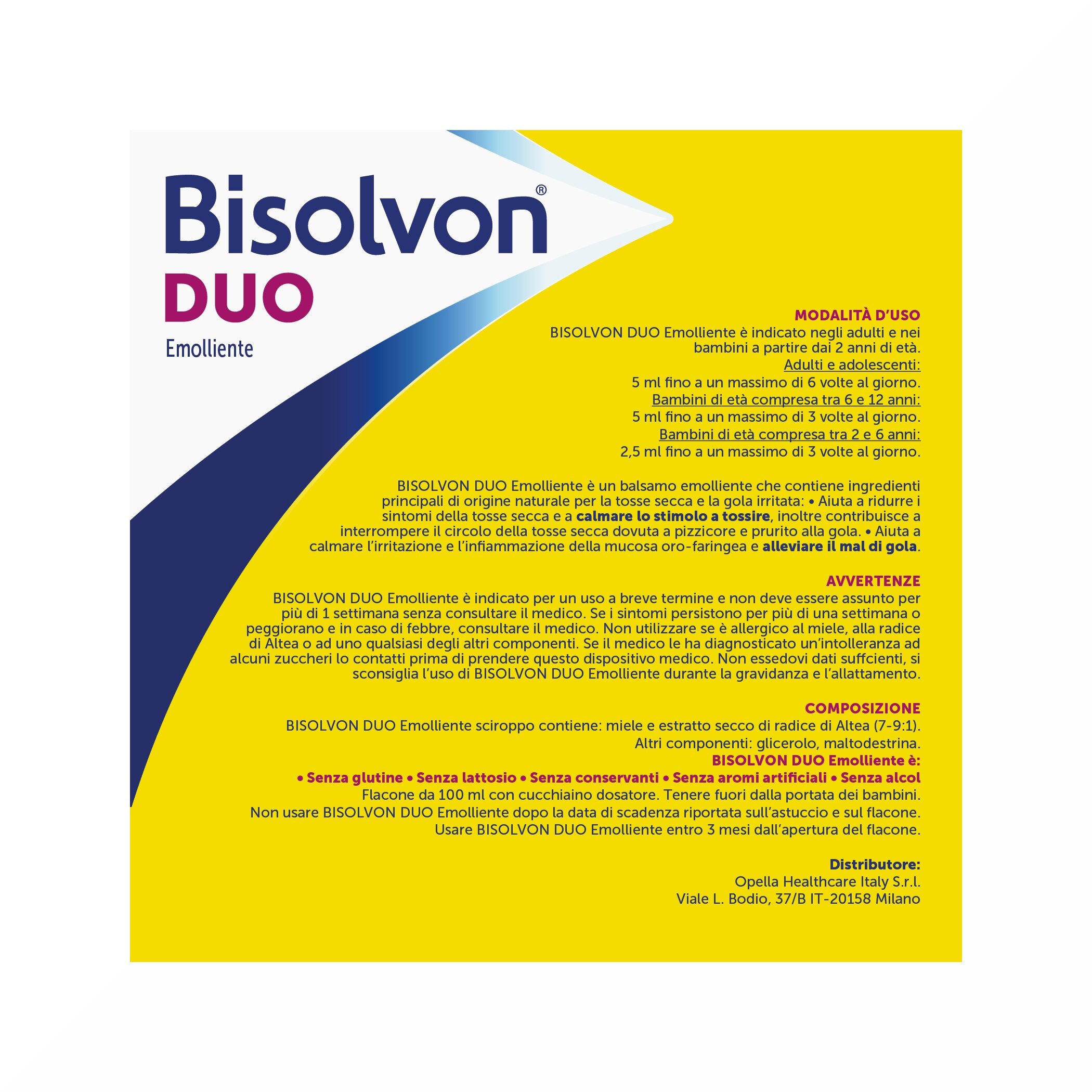 Bisolvon Duo Sciroppo Emolliente 100 ml