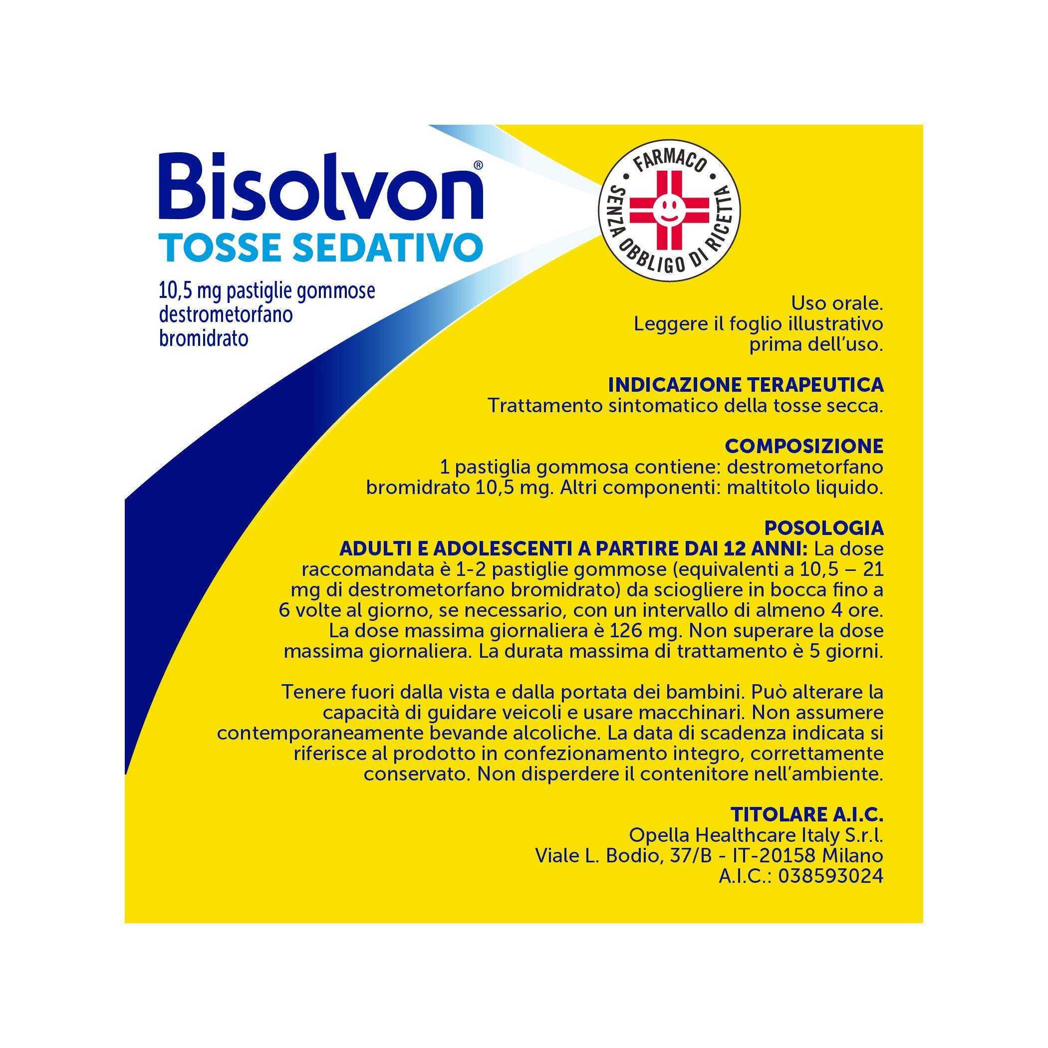 Bisolvon Tosse Sedativo 20 Pastiglie Gommose