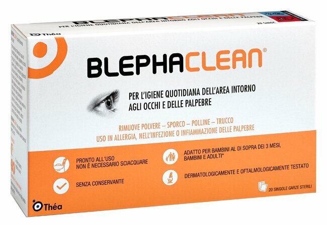 Blephaclean garze oculari sterili a base di acido ialuronico20 pezzi