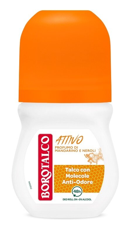 Borotalco deo roll attivo arancione 50 ml