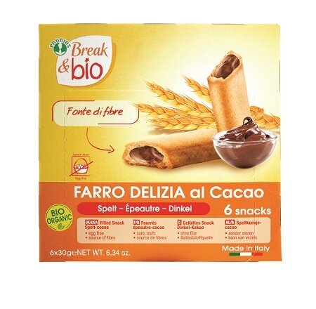 Break & bio farro delizia al cacao 6 x 30 g senza uova
