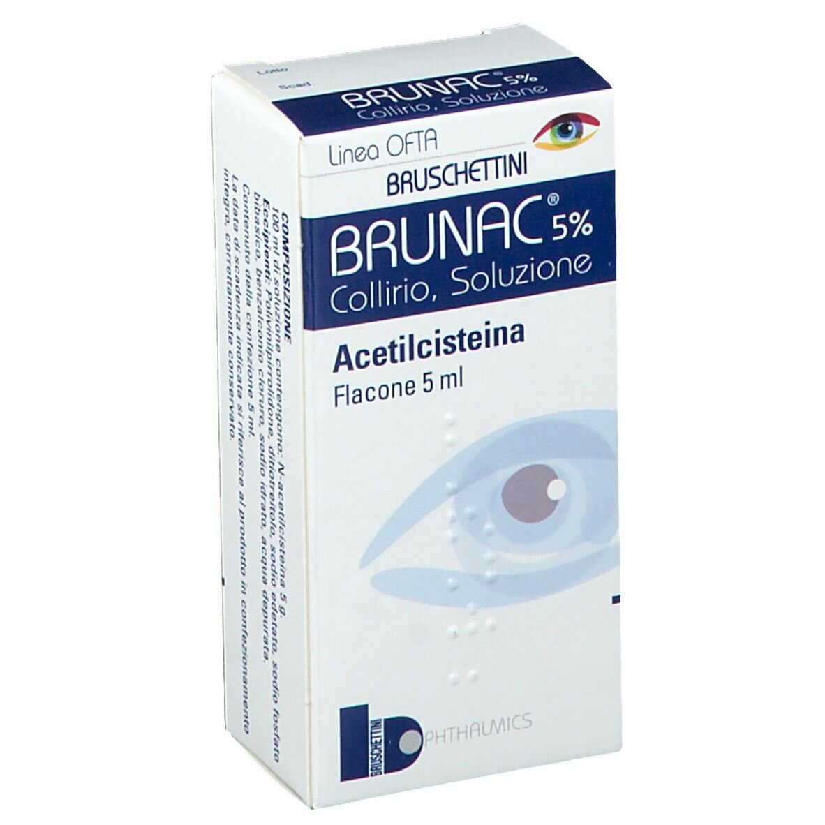 Brunac collirio acetilcisteina  5 ml 5%