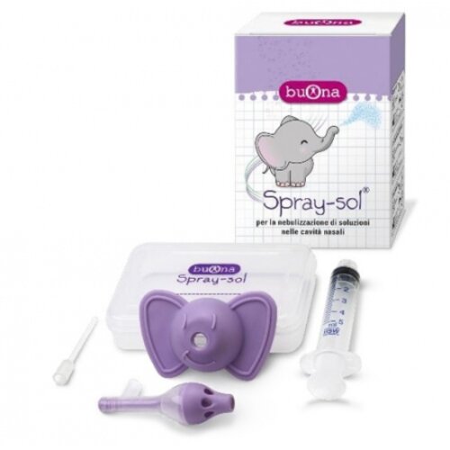 Buona spray-sol kit 5 pezzi 1 spray soluzione + 1 siringa luer lock da 5 ml + 1 ago cannula + elefantino copri-siringa