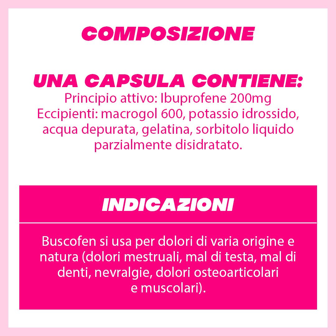 Buscofen 24 Capsule Molli 200 mg Ibuprofene Analgesico
