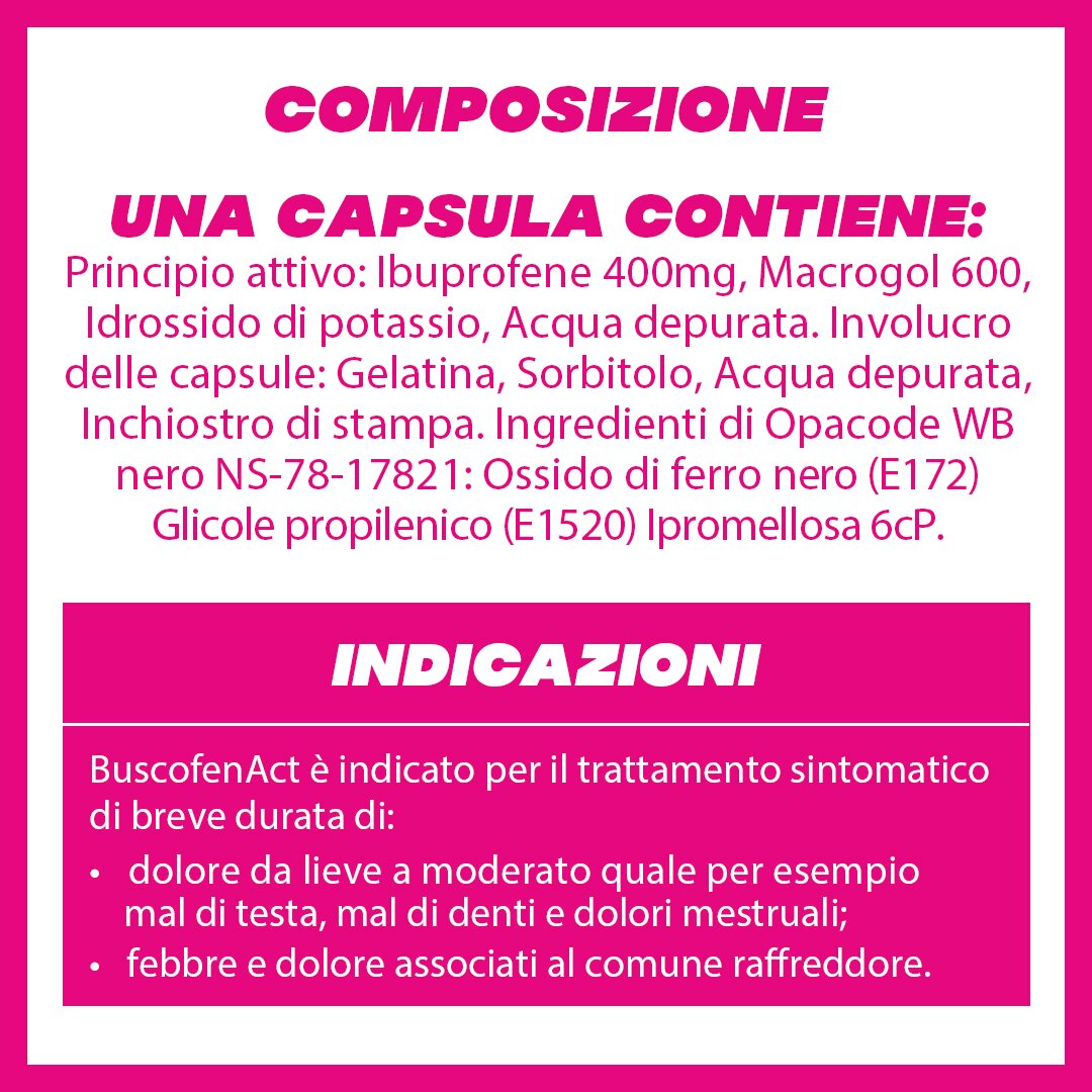 Buscofenact 400 mg analgesico 20 capsule molli 