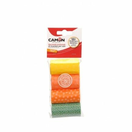 Camon sacchetti di ricambio profumati agli agrumi per cani 4 rotoli