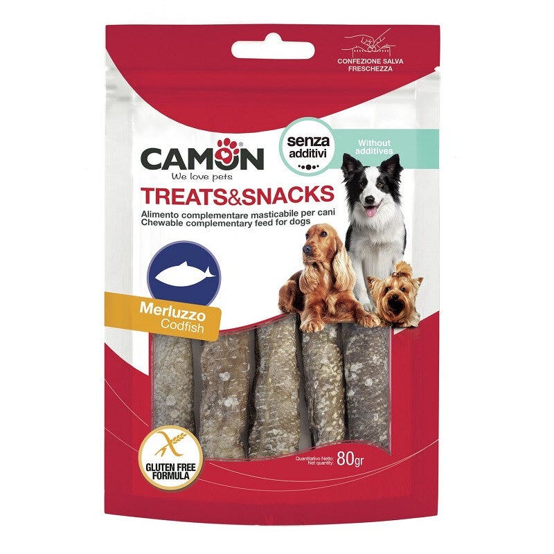 Camon treats & snacks roll di merluzzo per cani 80g