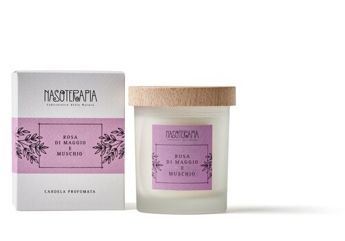 Candela rosa di maggio e muschio 180 g