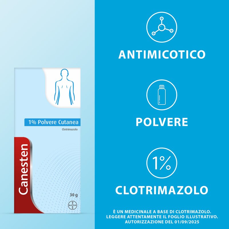 Canesten Polvere Cutanea Antimicotico Contro Funghi e Micosi 30g