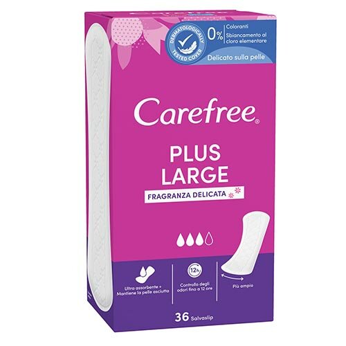 Carefree Salvaslip Plus Large Delicatamente Profumato 36 pezzi