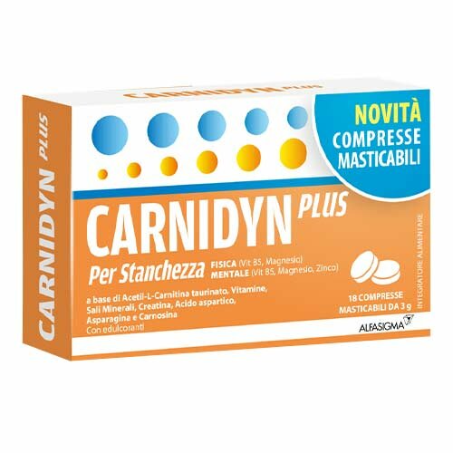 Carnidyn Plus Integratore con Carnitina 18 Compresse Masticabili