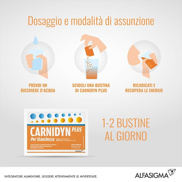 Carnidyn Plus Integratore Energetico Con Carnitina 20 Bustine