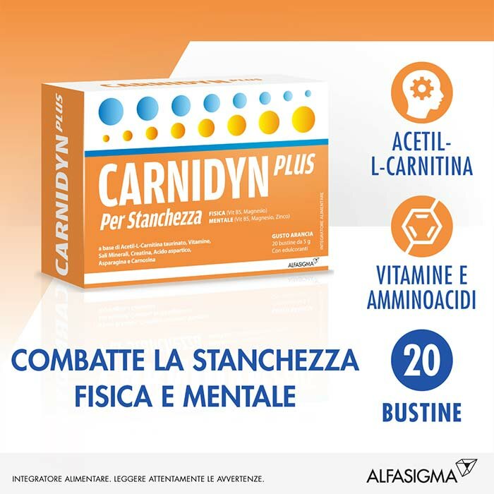 Carnidyn Plus Integratore Energetico Con Carnitina 20 Bustine