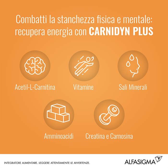 Carnidyn Plus Integratore Energetico Con Carnitina 20 Bustine