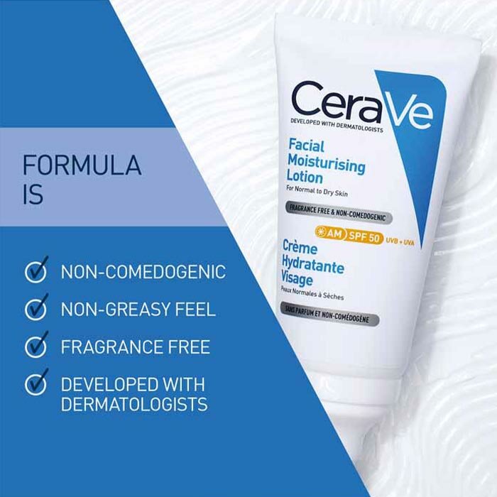 CeraVe SPF50 Crema Viso Idratante con Protezione Solare 50 ml