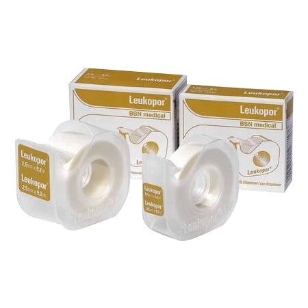 Cerotto in rocchetto leukopor ipoallergenico tessuto non tessuto bianco 1,25x920 cm con dispenser