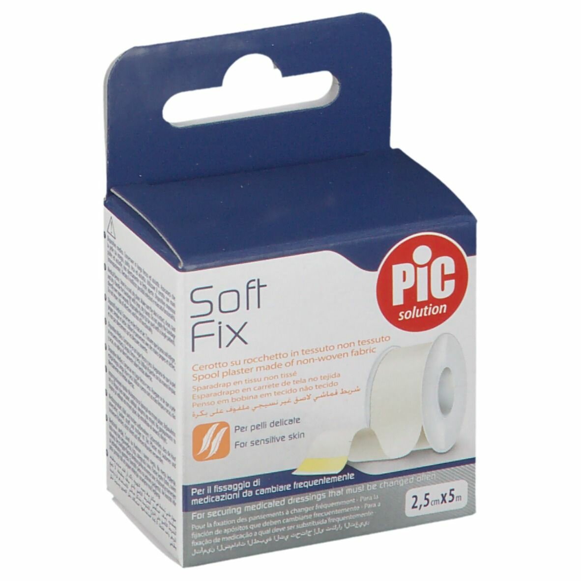 Pic Soft Fix Cerotto in Rocchetto TNT 2,25 cm x 5 m con fustella