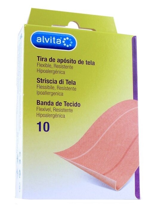 Cerotto in striscia di tela alvita 10 x 6 cm 10 pezzi