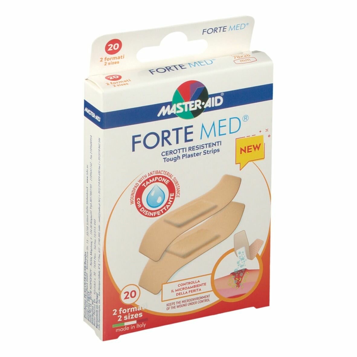 Cerotto master-aid forte med 2 formati 20 pezzi