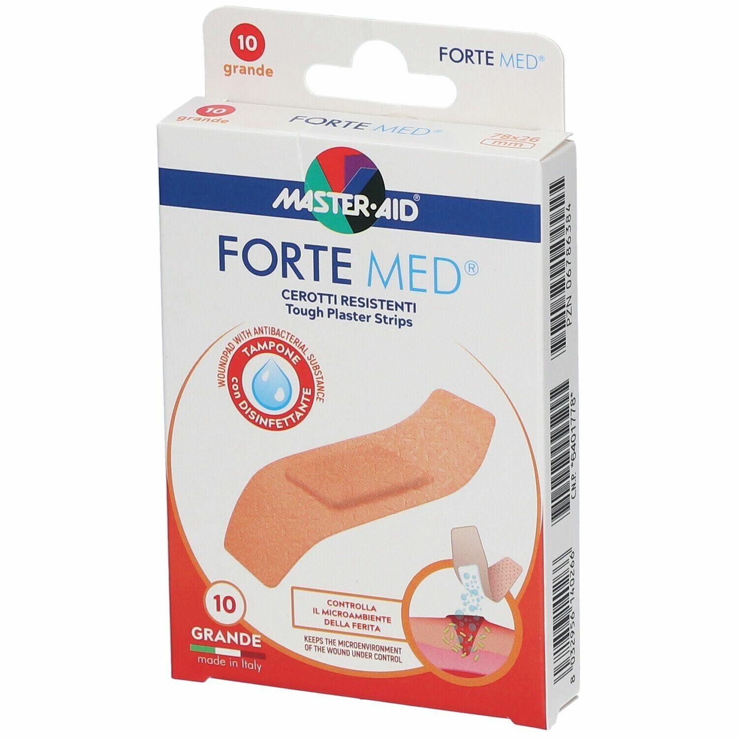 Cerotto master-aid forte med grande 10 pezzi
