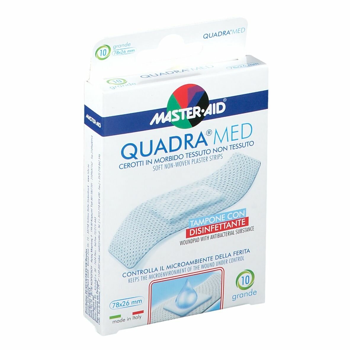 Cerotto master-aid quadra dermoattivo grande 10 pezzi